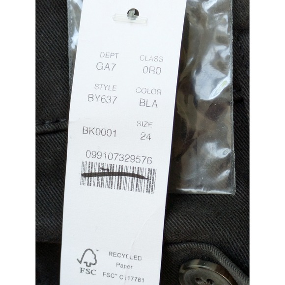 J. Crew Sailor Slim‎ Wide Leg Chino Pants Womens Size 24 Black NWT $118 BY637 - Picture 7 of 7